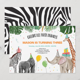 Alle feestdieren dierentuin Wild Boy Birthday Kaart