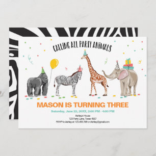 Alle feestdieren dierentuin Wild Boy Birthday Kaart