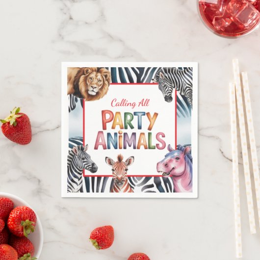 Alle feestdieren Kinderen verjaardagsfeestje Servet (Insitu)