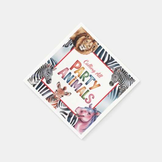 Alle feestdieren Kinderen verjaardagsfeestje Servet (Hoek)