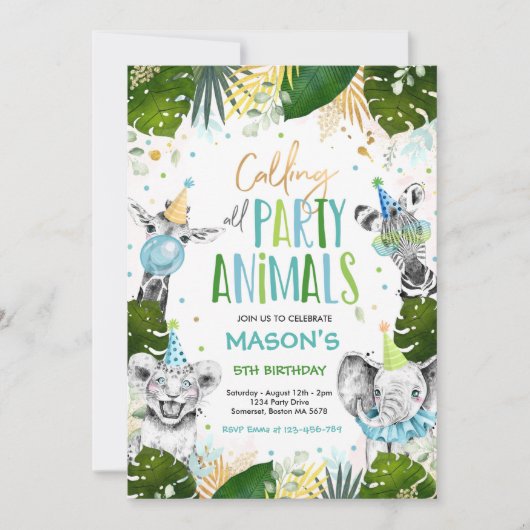 Alle feestdieren op zaterdag zaterdag kaart (Voorkant)