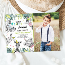 Alle feestdieren Safari Birthday Inv Kaart