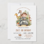 Alle feestdieren Safari Kids Verjaardag Kaart (Voorkant)