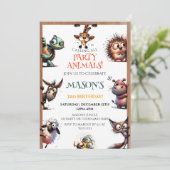 Alle feestdieren Zoo Wild Birthday Kaart (Staand voorkant)