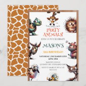 Alle feestdieren Zoo Wild Birthday Kaart (Voorkant / Achterkant)