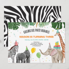 Alle feestdieren Zoo Wild Boy Verjaardag Kaart