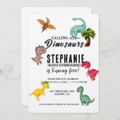 Alle feestdinosaurussen gepersonaliseerde verjaard kaart (Voorkant / Achterkant)