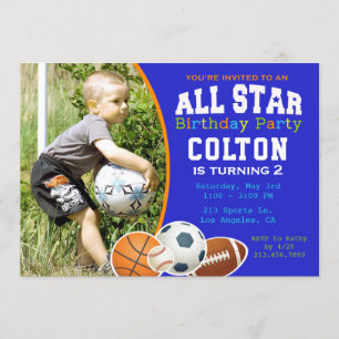 Alle feestelijke uitnodiging voor Star Boys Sports