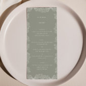Alle Floral Sage Groen Bruiloft Diner Menu