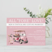 Alle "FOR" liefde, golfthema Verloving, bruids Kaart (Staand voorkant)
