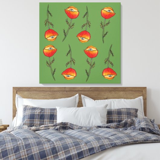 Alle fotoafdrukken met blaasbloem canvas afdruk (Insitu (Slaapkamer))