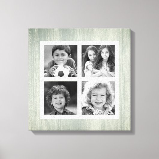 Alle foto's Zwart wit Turquoise Verhard hout Canvas Afdruk (Voorkant)