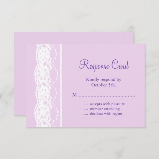 Alle  Franse Lace RSVP (lila) (Voorkant / Achterkant)