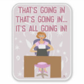 Alle gaan in Grappige Retro Kitschy Gal Auteur Fun Sticker (Voorkant)