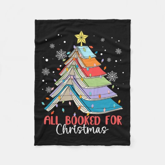 Alle geboekt voor Kerstboek Kerstboom Licht Fleece Deken (Voorkant)