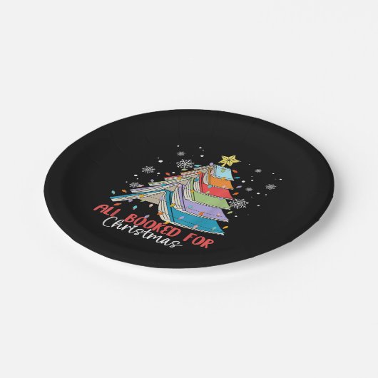 Alle geboekt voor Kerstboek Kerstboom Licht Papieren Bordje (Gekanteld)