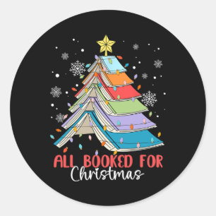 Alle geboekt voor Kerstboek Kerstboom Licht Ronde Sticker