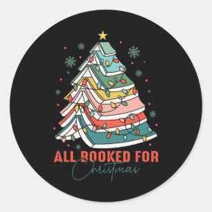 Alle geboekt voor Kerstboek Kerstboom Licht Ronde Sticker