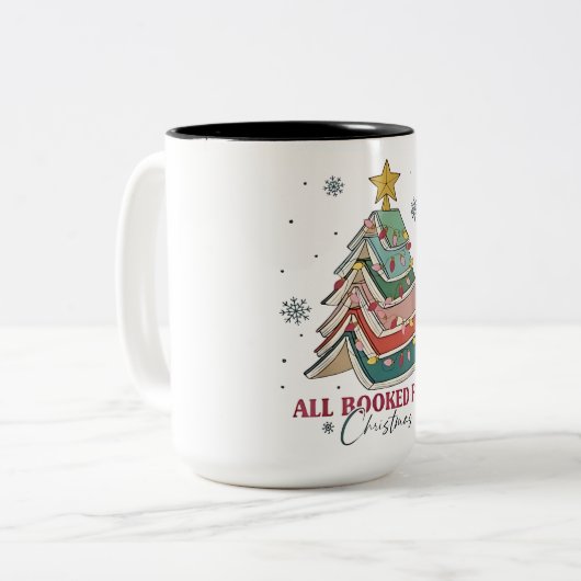Alle geboekt voor Kerstboek Kerstboom Licht Tweekleurige Koffiemok (Voorkant links)