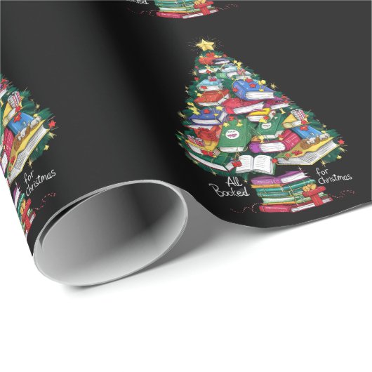 Alle geboekt voor Kerstboek Xmas Gift Librarian Cadeaupapier (Rol Hoek)