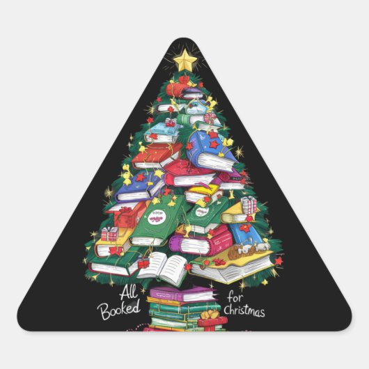 Alle geboekt voor Kerstboek Xmas Gift Librarian Sticker (Voorkant)