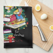 Alle geboekt voor Kerstboek Xmas Gift Librarian Theedoek (Quarter Fold)