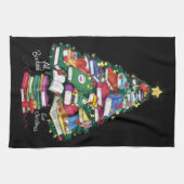 Alle geboekt voor Kerstboek Xmas Gift Librarian Theedoek (Horizontaal)