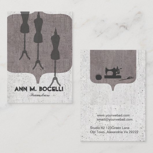 Alle gedempte Indie  Mannequin N Machine Visitekaartje (Voorkant / Achterkant)