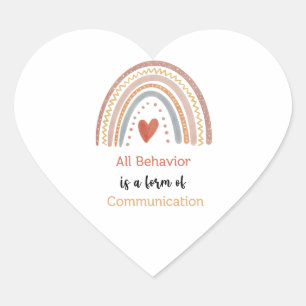 Alle Gedragingen Vorm van Communicatie Autisme Spe Hart Sticker