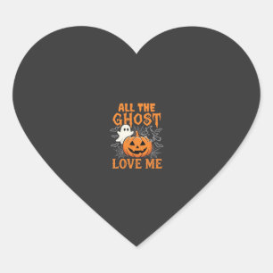 Alle geesten houden van mij Halloween-ontwerp_1 Hart Sticker