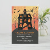 Alle geesten van Spooky Scary House Halloween Kaart (Staand voorkant)