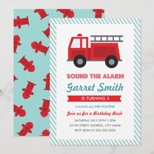 Alle gefiatteerde kinderen uitnodiging van Birthda (Voorkant / Achterkant)