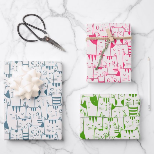 Alle Gekke Katten Inpakpapier Vel (Voorkant)
