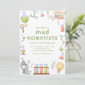 Alle gekke wetenschappers uitnodigen voor een verj kaart (Staand voorkant)