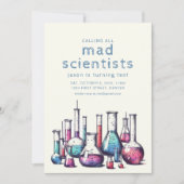 Alle gekke wetenschappers uitnodigen voor een verj kaart (Voorkant)