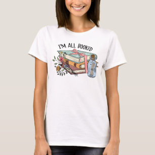 Alle gekookte bloemen lintbericht in een fles t-shirt