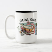 Alle gekookte bloemen lintbericht in een fles tweekleurige koffiemok (Links)