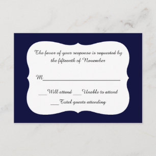 Alle gelegenheden Elegant Navy en White Response C RSVP Kaartje