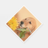 Alle gelegenheden Golden Retriever Hond met Bloem Servetten (Hoek)