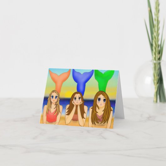 Alle gelegenheden Mermaids Notecard Kaart (Voorkant)