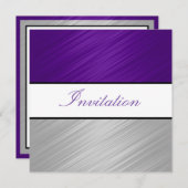 Alle gelegenheden Paarse Zilverstrips Kaart (Voorkant / Achterkant)