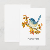 Alle Gelegenheid Blauwe Vogel Dank u Nota kaart Notitiekaartje (Voorkant / Achterkant)