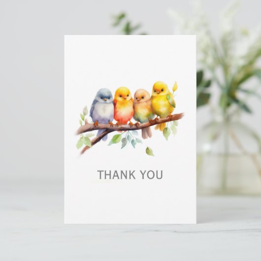 Alle Gelegenheid Vogel Dank u Nota Kaart (Staand voorkant)