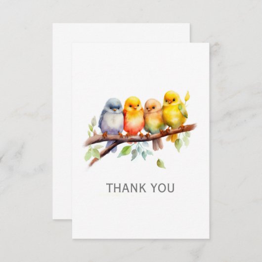 Alle Gelegenheid Vogel Dank u Nota Kaart (Voorkant / Achterkant)