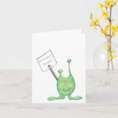 Alle geluk in de wereld Succes Alien Kaart (Gele Bloem)