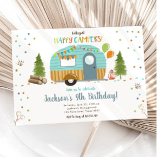 Alle gelukkige Campers Camping Boy Birthday roepen Kaart