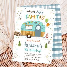 Alle gelukkige Campers Camping Boy Birthday roepen Kaart