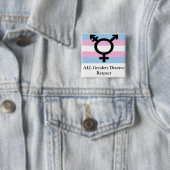 Alle Genders verdienen respect Vierkante Button 5,1 Cm (In situ)