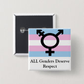 Alle Genders verdienen respect Vierkante Button 5,1 Cm (Voorkant /achterkant)
