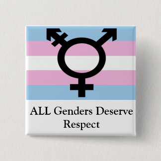 Alle Genders verdienen respect Vierkante Button 5,1 Cm